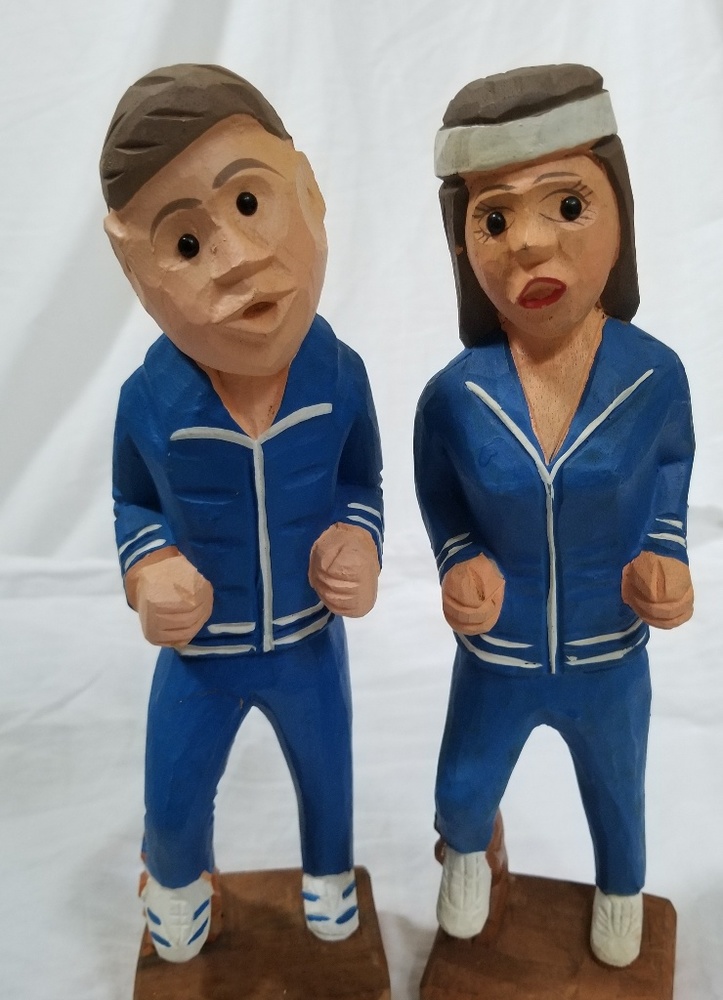 Aldon Hand Carved 1981 Wooden Couple Figures